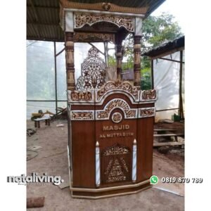 Mimbar masjid terbaru finishing kombinasi marmer nataliving furniture