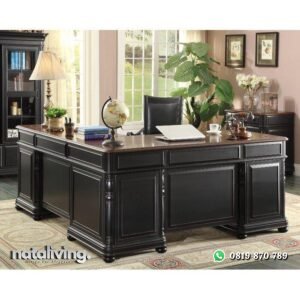 Meja kerja L kayu jati tua meja direksi klasik terbaik nataliving furniture