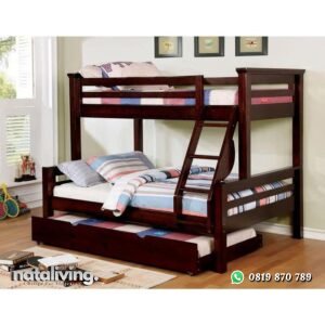 Tempat tidur anak tingkat kayu jati tempat tidur double bed nataliving furniture