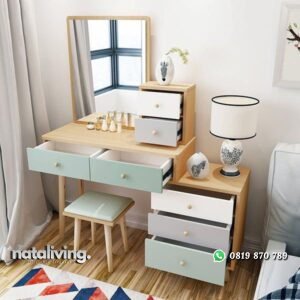 Meja rias modern kayu jati tpk cermin rias terbaru nataliving furniture