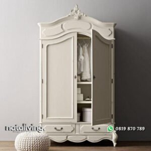 Almari pakaian klasik dengan ukiran lemari baju duco nataliving furniture
