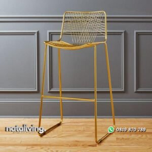Kursi bar rangka besi beton warna gold nataliving furniture