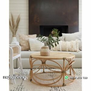Meja tamu rotan alami terbaru meja bundar model unik nataliving furniture