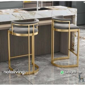 Kursi bar stainless gold terbaru bar stool modern stainless style nataliving furniture