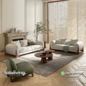 Set sofa tamu modern terbaru sofa empuk dengan meja nataliving furniture