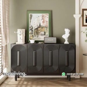 Bufet terbaru warna hitam rak dengan model elegan nataliving furniture