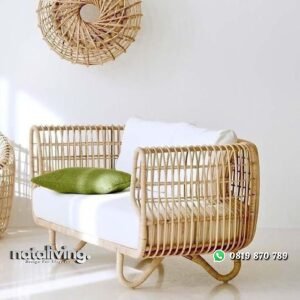 Kursi single rotan dudukan busa terbaik nataliving furniture