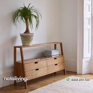 Bufet modern rak buku kayu jati tpk nataliving furniture