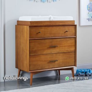 Baby Tafel Retro Model Minimalis 3 Laci Kayu Jati nataliving furniture