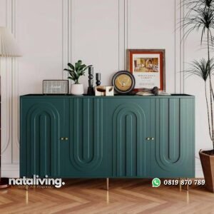 Credenza finishing duco kaki stainless gold meja tv elegan terbaik nataliving furniture