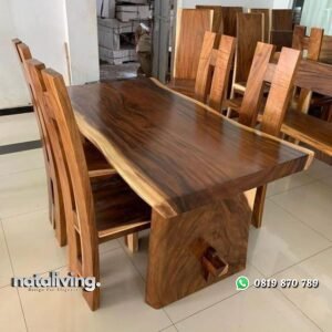 Meja makan trambesi kursi makan trambesi terlaris nataliving furniture