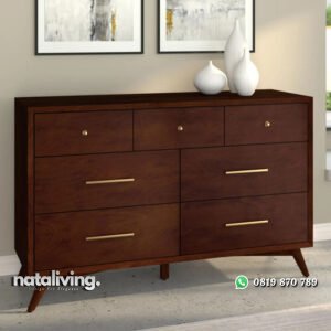Bufet Jati Minimalis Terbaru Williams Model 7 Laci nataliving furniture