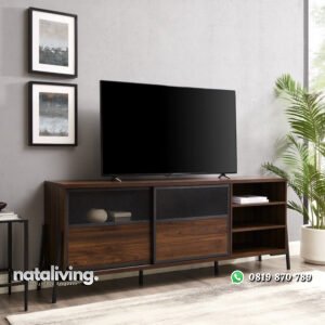 Bufet TV Jati Modern Model Minimalis Terbaru 2022 nataliving furniture