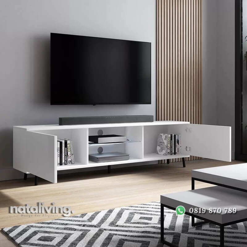 Bufet TV Putih Modern Lefyr Model Minimalis Terbaru nataliving furniture 2 Bufet TV Putih Modern Lefyr Model Minimalis Terbaru nataliving furniture 2