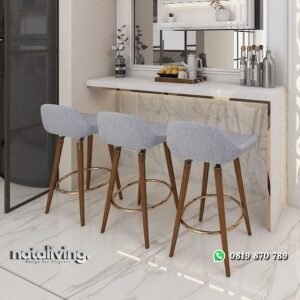 Kursi bar custom terbaru pijakan besi rose gold nataliving furniture