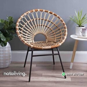 Kursi cafe rotan alami kaki besi kursi cafe terbaik nataliving furniture