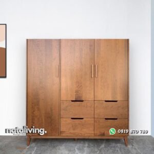 Lemari pakaian kayu jati terbaru almari pakaian dengan laci nataliving furniture