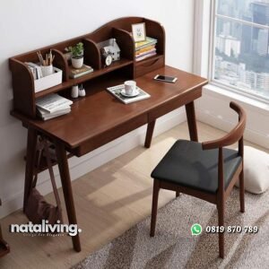 Meja belajar minimalis warna natural meja kerja terbaru nataliving furniture