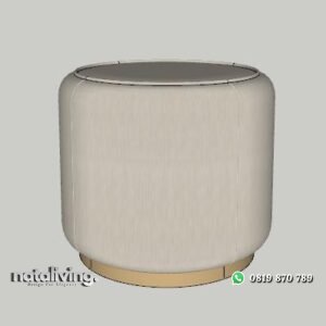 Stool bundar kaki besi finishing gold nataliving furniture