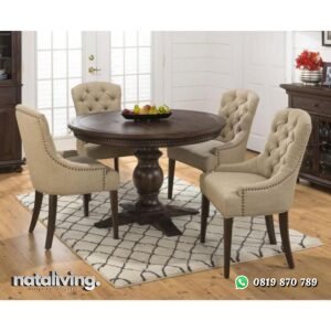 Kursi makan shabby full busa meja bundar kursi makan terbaik nataliving furniture