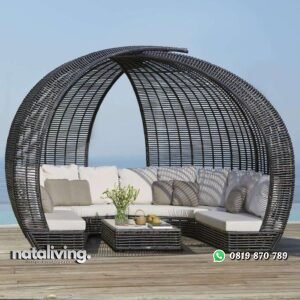 Bangku santai rotan gazebo rotan sintetis terbaik nataliving furniture