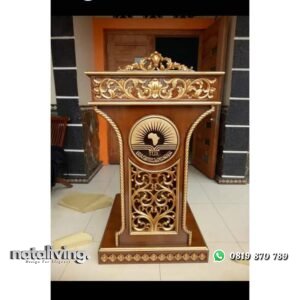 Mimbar podium terbaru kayu jati mimbar mushola nataliving furniture