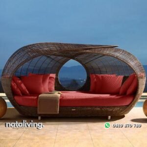 Gazebo rotan sintetis outdoor bantalan terbaik nataliving furniture