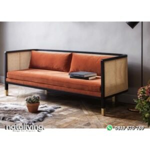 Sofa bangku terbaru sandaran rotan alami nataliving furniture
