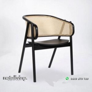 Kursi cafe terbaru kayu jati sandaran rotan alami nataliving furniture
