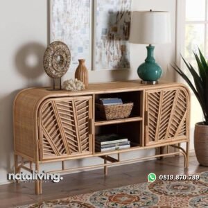 Bufet rotan alami klasik bufet panjang terbaru nataliving furniture