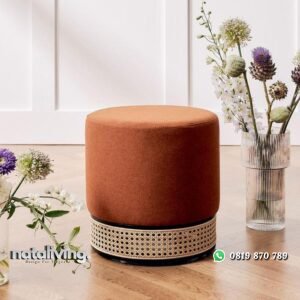Stool rotan alami denga busa tebal pouf rotan terbaru nataliving furniture