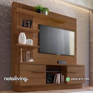 Partisi kayu jati terbaik lemari tv terbaru nataliving furniture