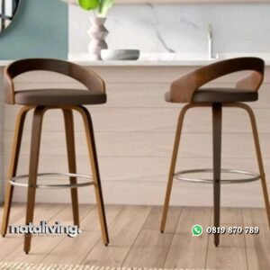 Kursi bar putar terbaru modern kursi bar kayu jati pijakan stainless nataliving furniture