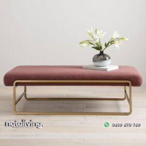 Bangku santai besi finishing gold dudukan busa empuk nataliving furniture