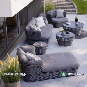 Sofa rotan outdoor modern set sofa rotan sintetis terbaru nataliving furniture