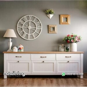 Bufet tv minimalis terbaik meja tv natural kombinasi marmer nataliving furniture