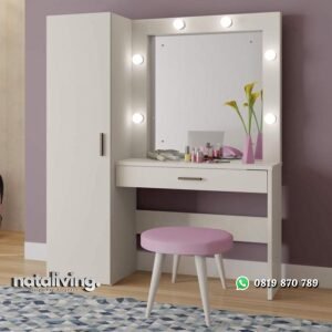 Meja rias artis terlaris kombinasi lampu terbaru nataliving furniture