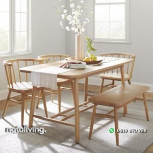 Kursi makan jari2 terbaru kayu jati finishing blecing nataliving furniture