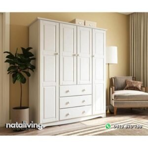 Almari pakaian full duco lemari pakaian 4 pintu nataliving furniture