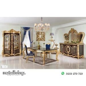 Dinner set full gold set meja makan meja rias ukir bufet pajangan nataliving furniture