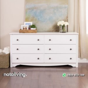 Dresser Minimalis Putih Terbaru Model 6 Laci nataliving furniture