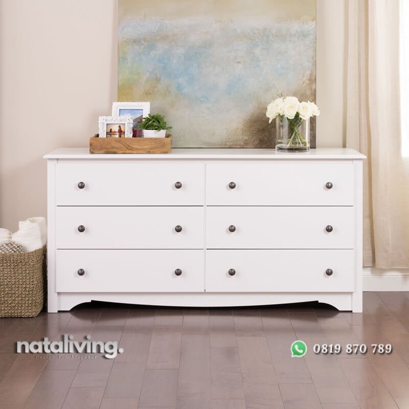 Dresser Minimalis Putih Terbaru Model 6 Laci nataliving furniture 1 Dresser Minimalis Putih Terbaru Model 6 Laci nataliving furniture 1