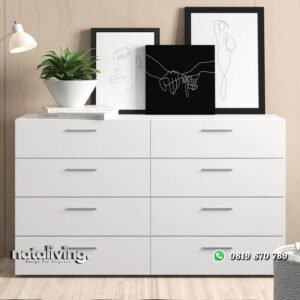 Bufet Putih Minimalis Dendron Model 6 Laci Terbaru nataliving furniture