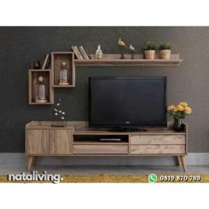 Bufet tv terbaru partisi katu jati finishing rustic nataliving furniture