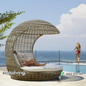 Deybed rotan sintetis terbaru kursi santai outdoor full bantalan nataliving furniture
