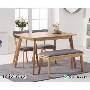Kursi makan terbaru kayu jati dudukan busa bangku makan nataliving furniture
