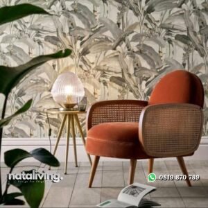 Sofa single kayu jati kombinasi rotan alami kursi santai terlaris nataliving furniture