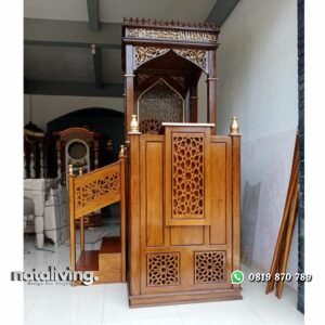 Mimbar masjid tangga kayu jati mimbar besar masjid agung nataliving furniture