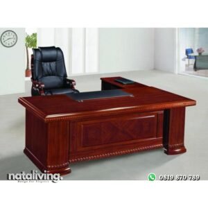 Meja kantor terbaru kayu jati finishing terbaik nataliving furniture