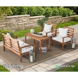 Kursi santai outdoor kursi terbaru kayu jati dudukan busa nataliving furniture